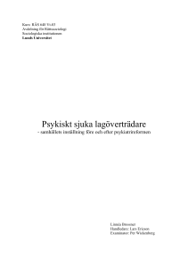 Psykiskt sjuka lagöverträdare - Lund University Publications
