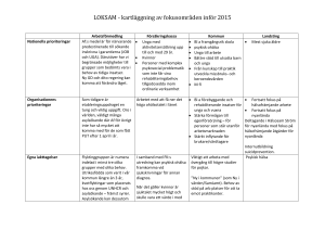 LOKSAM - kartläggning av fokusområden inför 2015