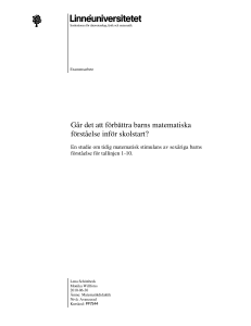 Går det att förbättra barns matematiska
