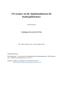 115 orsaker att dö. Sjukdomshistoria för hembygdsforskare