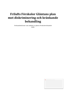 Frilufts Förskolor Gläntans plan mot diskriminering och kränkande