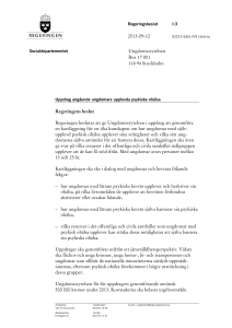 Uppdrag angående ungdomars upplevda psykiska