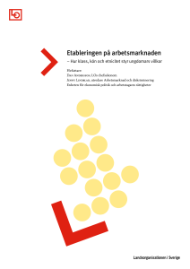 Etableringen på arbetsmarknaden - LO