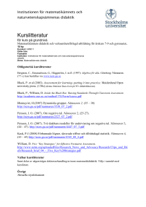 Kurslitteratur - Institutionen för matematikämnets och