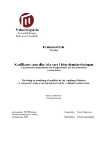 Konfliktensvara historieundervisningen