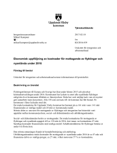 3. Ekonomisk uppföljning av kostnader för mottagande av flyktingar