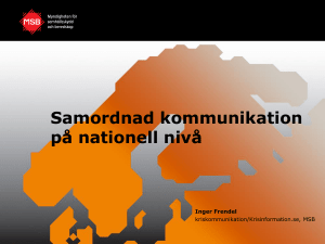 Samordnad kriskommunikation på nationell nivå