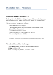 Diabetes typ 1‐ Akutplan