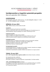 Suicidprevention ur kognitivt systemiskt perspektiv