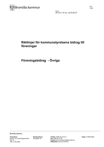 Riktlinjer för kommunstyrelsens bidrag till föreningar