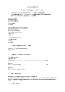 PAKKAUSSELOSTE Modulis vet 100 mg/ml oraaliliuos koiralle 1
