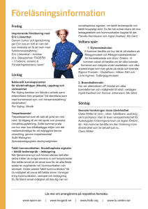 Föreläsningsinformation