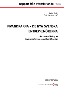 INVANDRARNA – DE NYA SVENSKA ENTREPRENÖRERNA