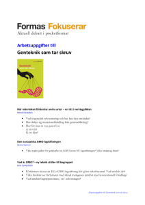 Arbetsuppgifter till Genteknik som tar skruv