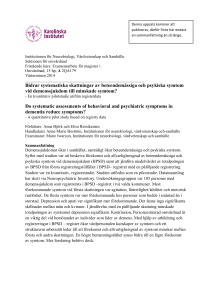 Bidrar systematiska skattningar av beteendemässiga och psykiska