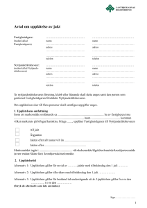 Avtal om upplåtelse av jakt