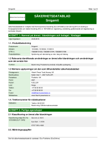 Säkerhetsdatablad enligt 1907/2006/EG