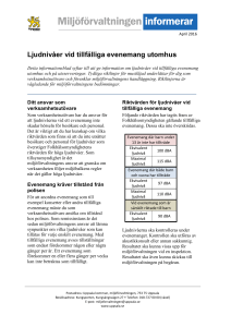 Ljudnivåer vid tillfälliga evenemang utomhus