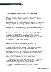 Utveckla ett språkstimulerande förhållningssätt!