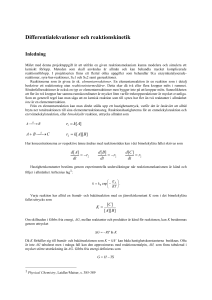 Differentialekvationer och reaktionskinetik