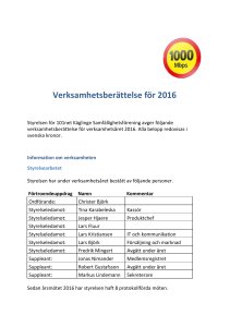 Verksamhetsberättelse för 2016