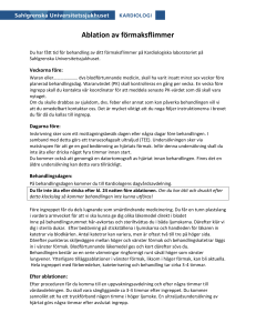 Ablation av förmaksflimmer - Sahlgrenska Universitetssjukhuset