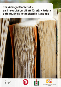 Forskningslitteracitet – en introduktion till att förstå, värdera och