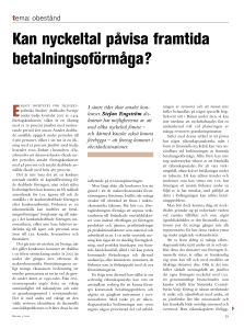 E Kan nyckeltal påvisa framtida betalningsoförmåga?