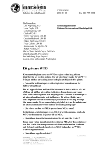 Ett grönare WTO - Kommerskollegium