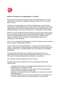 Motion om sociala krav vid upphandling, s.k. Vita jobb Partille