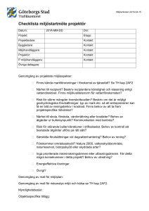 Checklista miljöstartmöte projektör