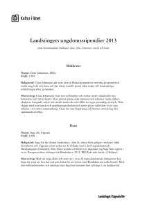 Motiveringar landstingets ungdomsstipendier 2013