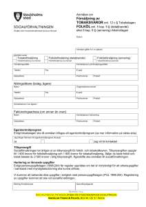 SOCIALFÖRVALTNINGEN Försäljning av