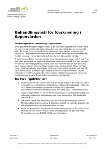 Behandlingsmål för förskrivning i öppenvården