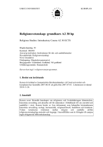 Kursplan - Institutionen för idé- och samhällsstudier