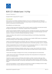 KTH | KH1123 Allmän kemi 1 6,0 hp