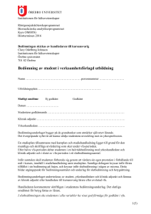 Bedömning av student i verksamhetsförlagd