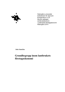 Grundbegrepp inom lantbrukets företagsekonomi