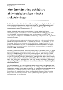 Mer återhämtning och bättre aktivitetsbalans kan minska