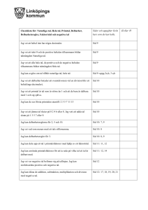 Checklista för: Naturliga tal, Hela tal, Primtal, Delbarhet