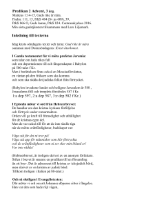 Predikan 2 Advent - Centrumkyrkan Farsta