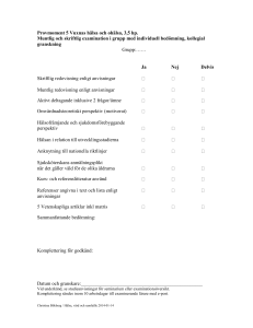 Bedömningskriterier vid examinationsseminarium Fil