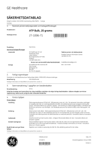 säkerhetsdatablad 9527100671 - GE Healthcare Life Sciences