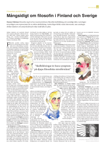 Mångsidigt om filosofin i Finland och Sverige