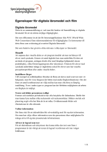 Egenskaper för digitala läromedel och film