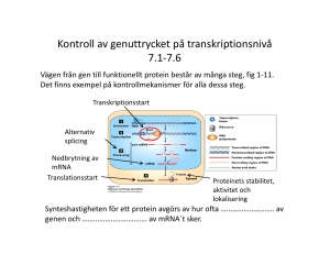 Kap 7 och 8 Genreglering