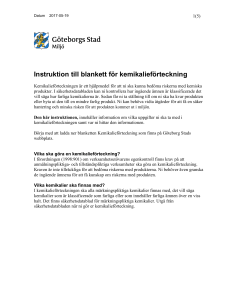 Vägledning för ifyllande av kemikalieförteckning