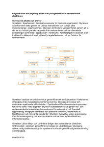 Organisation och styrning samt krav på styrelsen och verkställande