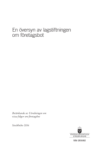 En översyn av lagstiftningen om företagsbot, SOU 2016:82
