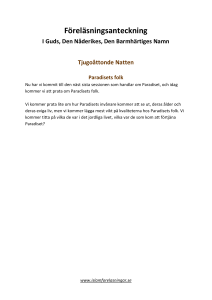 Föreläsningsanteckning I Guds, Den Nåderikes, Den Barmhärtiges
